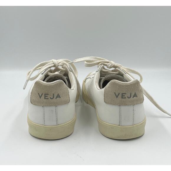 VEJA Esplar Leather Logo Sneakers White sz 10 - Picture 6 of 9